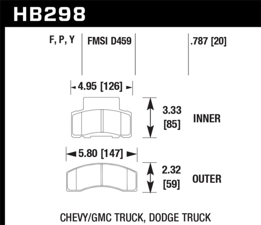 Hawk Performance HB298F.787 HPS Disc Brake Pad