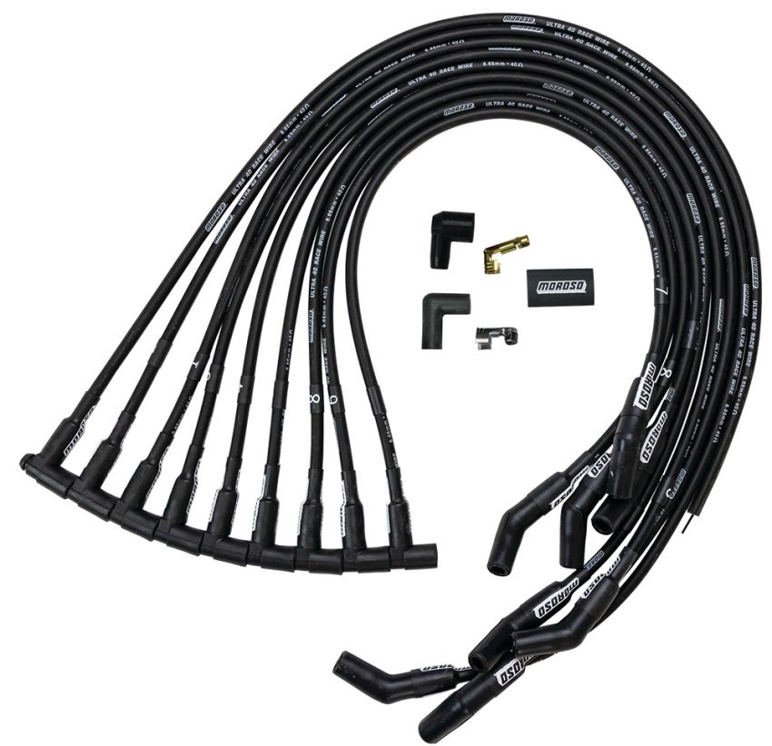 MOROSO MOR73729 Ultra 40 Spark Plug Wire Set - BBC HEI 135-Deg
