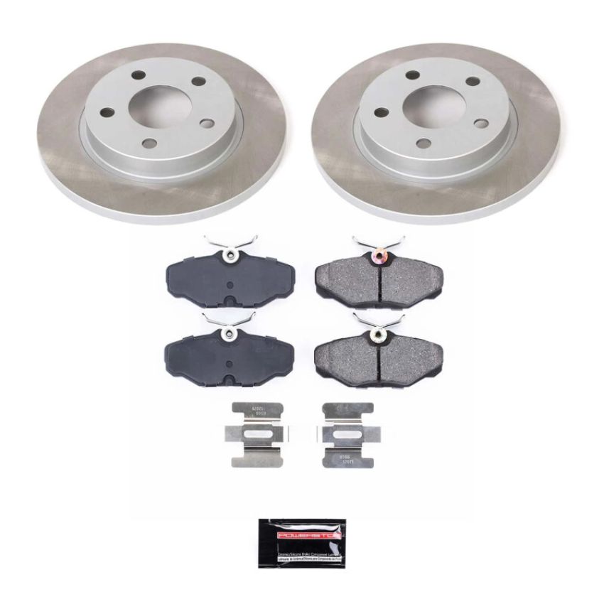 PowerStop SC1298 Semi-Coated Rotor and Low-Dust Ceramic Brake Pad Kit