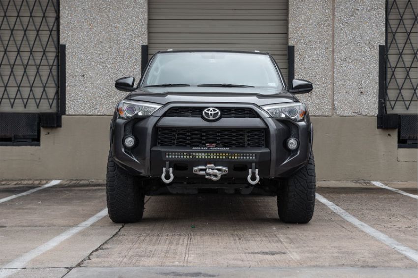 Road Armor 9151FR0B 14-21 Toyota 4Runner Stealth Fr Low Profile Hidden Winch Bumper w/30in Single Row Light