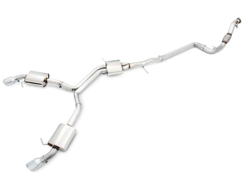AWE Tuning 3015-32090 Audi B9 A5 Touring Edition Exhaust Dual Outlet - Chrome Silver Tips (Includes DP)