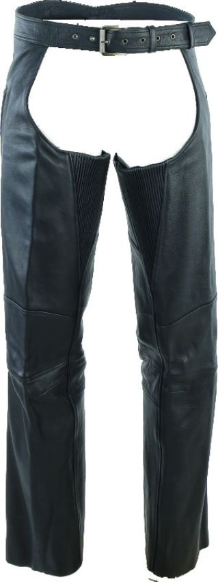 Kuryakyn 094439 Leather By River Road Longhaul Leather Chaps Black - Medium