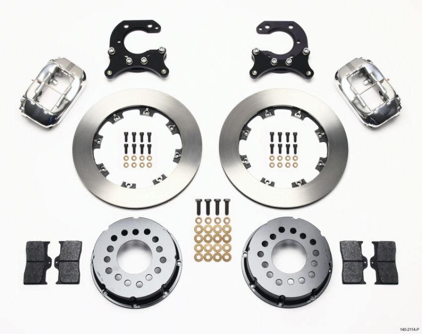 Wilwood 140-2114-P Forged Dynalite P/S Rear Kit Polished Big Ford 2.54in Offset