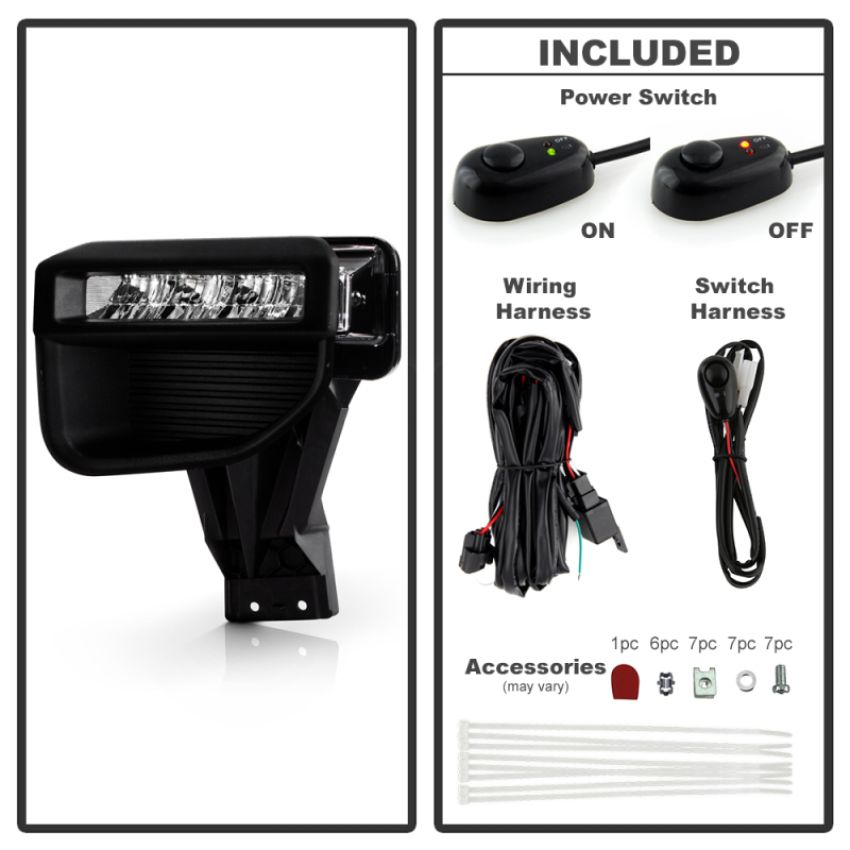 SPYDER 9051135 OEM Full LED Fog Lights w/Switch - Clear