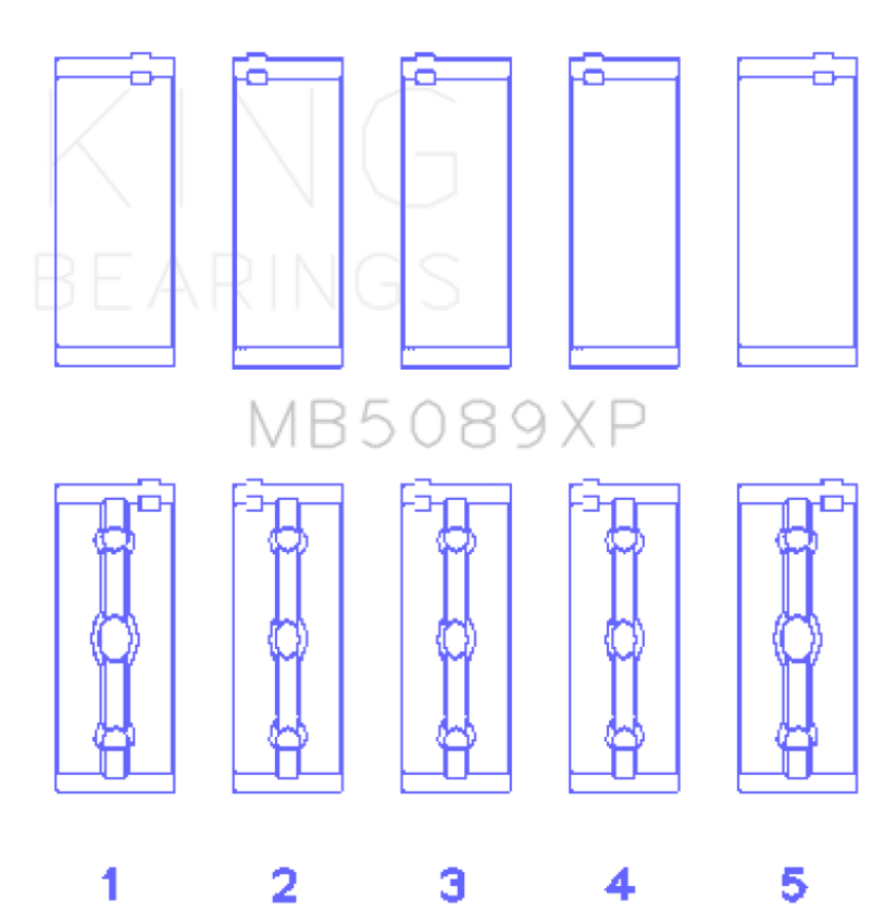 King Engine Bearings MB5089XP.026 Toyota 1Rz/2Rz/3Rz (Size +.026mm) Main Bearing Set