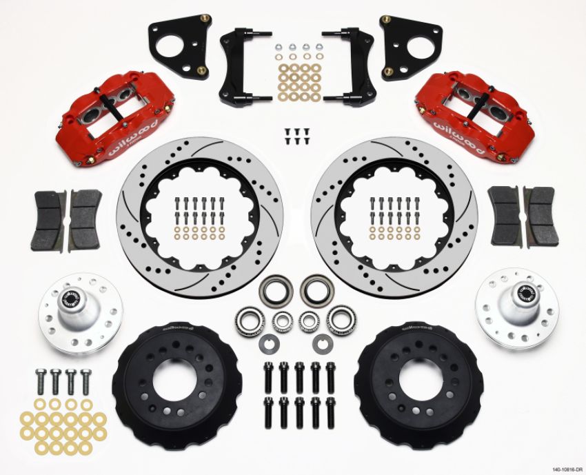Wilwood 140-10816-DR Narrow Superlite 6R Front Hub Kit 14.00in Drill Red 62-72 CDP B & E Body-Drum