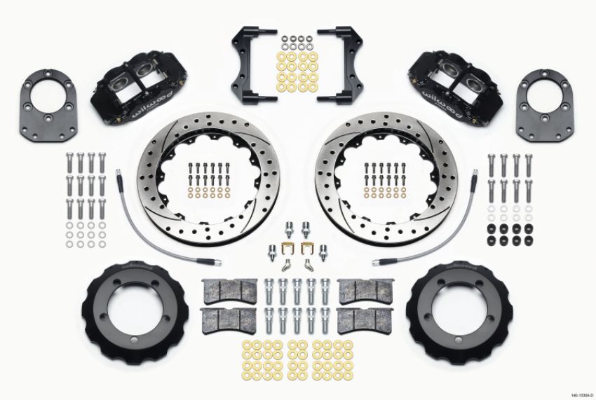 Wilwood 140-13304-D Narrow Superlite 4R Front Hat Kit 12.88in Drilled 66-75 Ford Bronco Dana 30/44 w/Lines