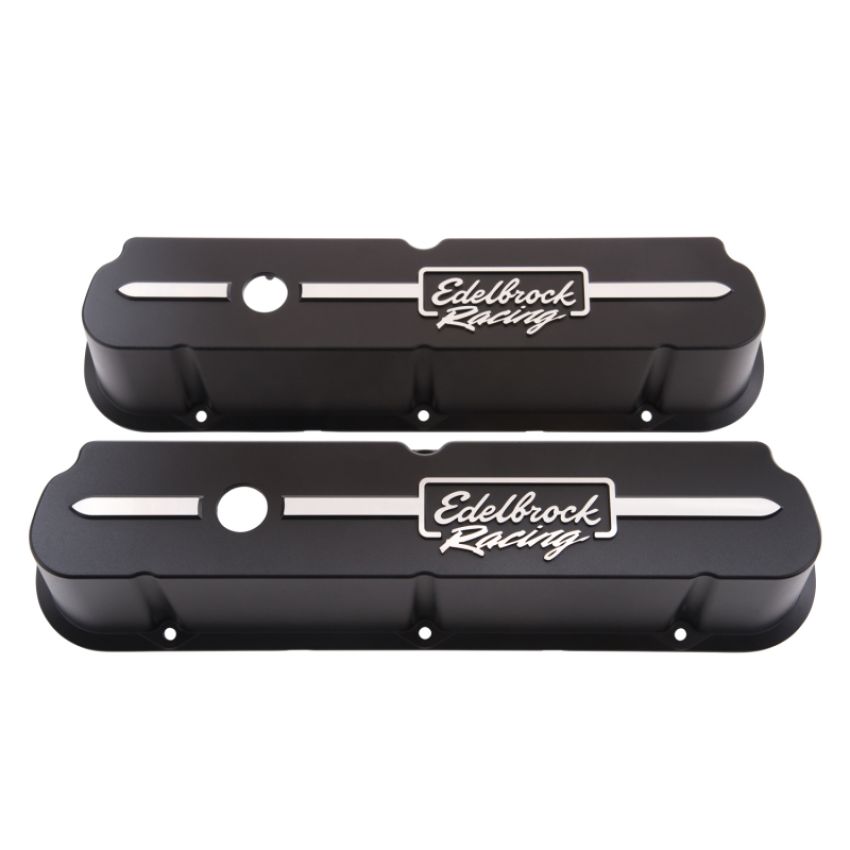 EDELBROCK EDE41653 Valve Cover Kit Race Series SBF Tall Black