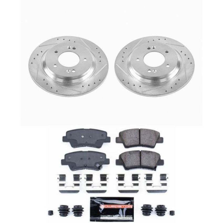 PowerStop K6985 Z23 Daily Driver Carbon-Fiber Ceramic Brake Pad and Drilled & Slotted Rotor Kit
