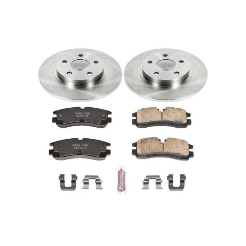 PowerStop KOE1567 OE Stock Replacement Low-Dust Ceramic Brake Pad and Rotor Kit