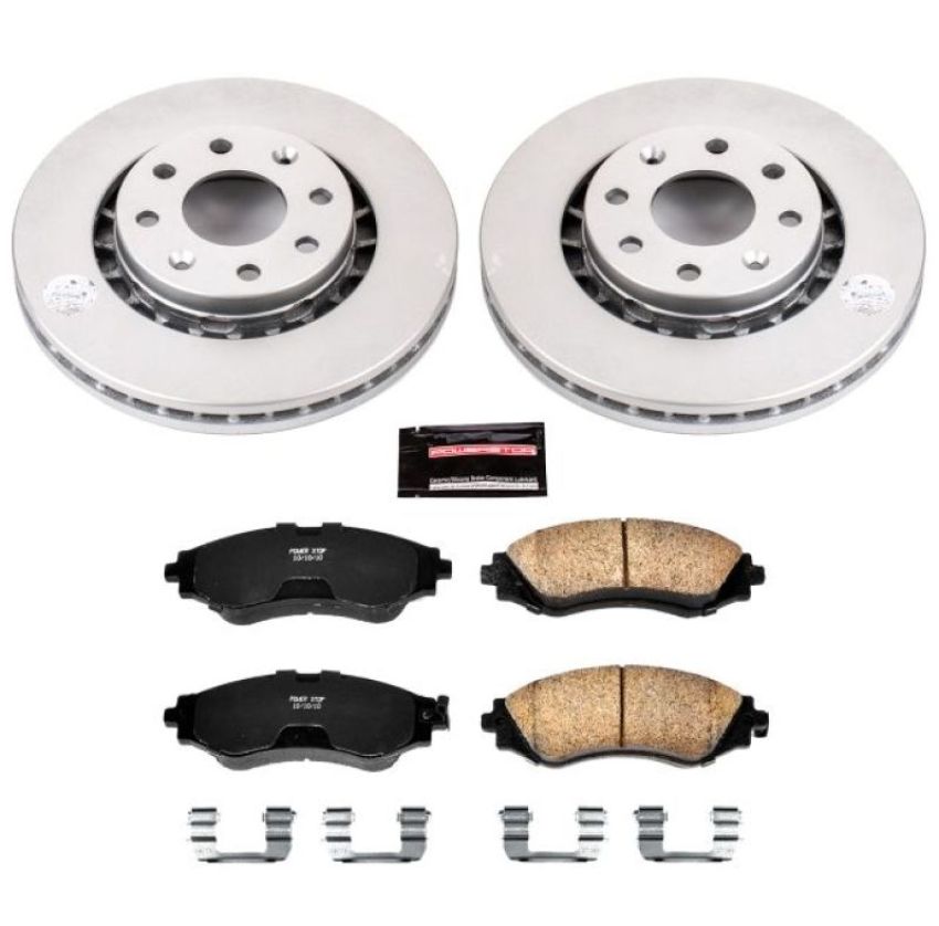 PowerStop CRK5893 Genuine Geomet Coated Rotor and Low-Dust Ceramic Brake Pad Kit