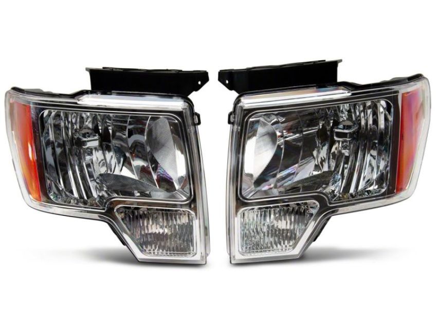 Raxiom T551343 09-14 Ford F-150 Axial OEM Style Rep Headlights- Chrome Housing (Clear Lens)