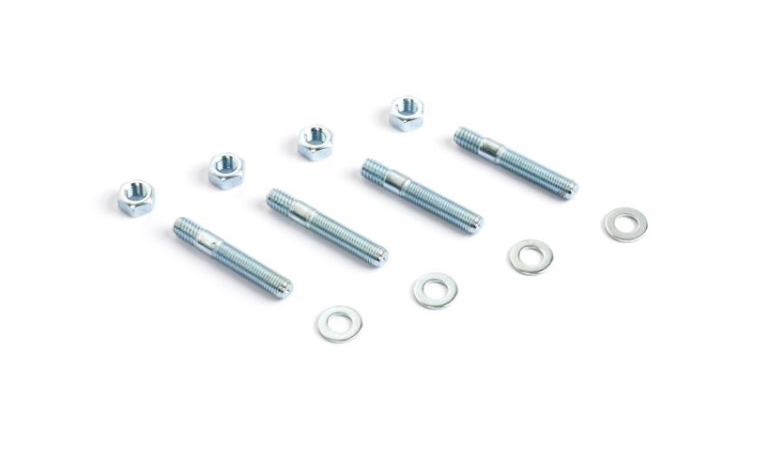 Cometic Gasket CF1001 Cometic Carburetor Studs 2in Zinc Plated - Set of 4 With Washers and Nuts