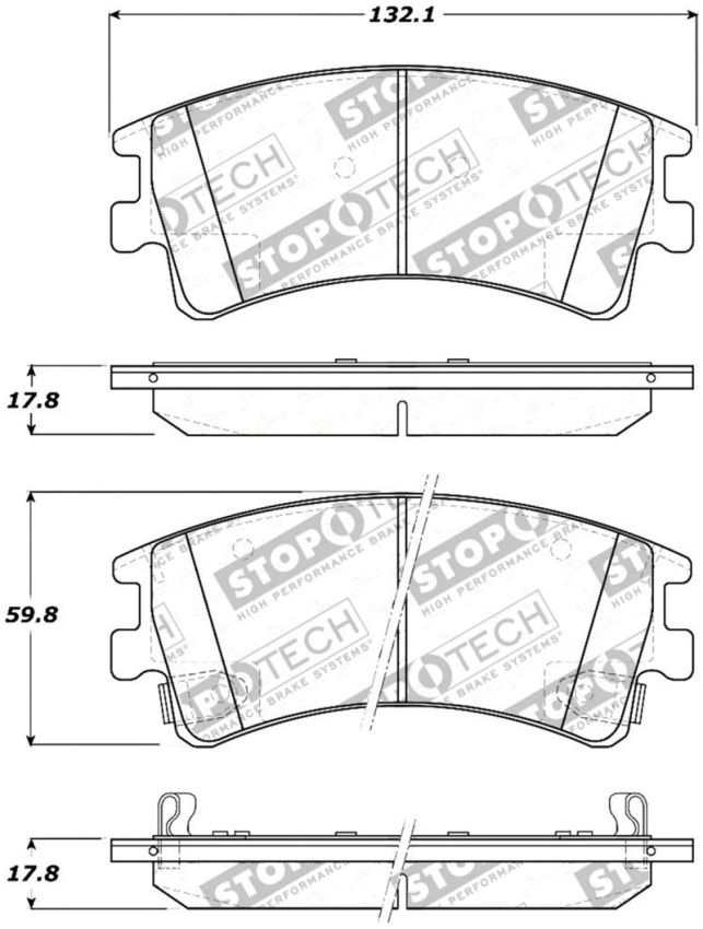 Stoptech 308.09570 Street Touring Brake Pads