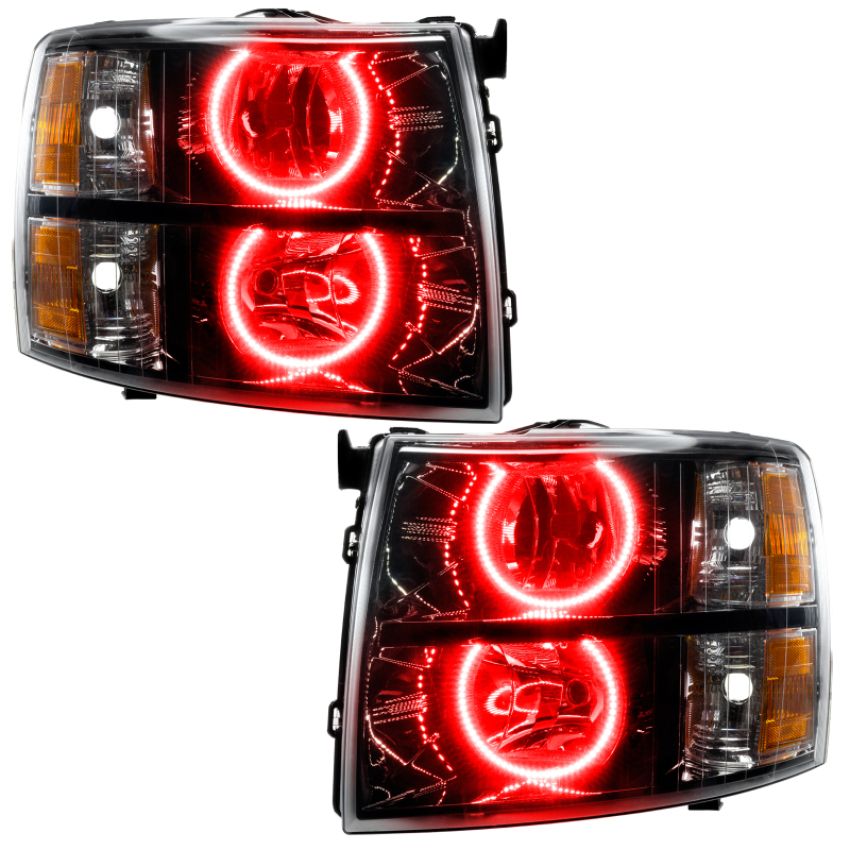 Oracle Lighting 7105-003 SMD Pre-Assembled Headlights, Black, Round Style, Red