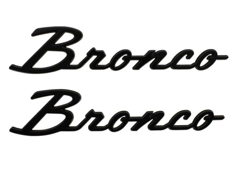 Ford Racing M-1447-BSGS 2021-2025 Bronco Classic Script Fender Badge Kit-Gloss Black
