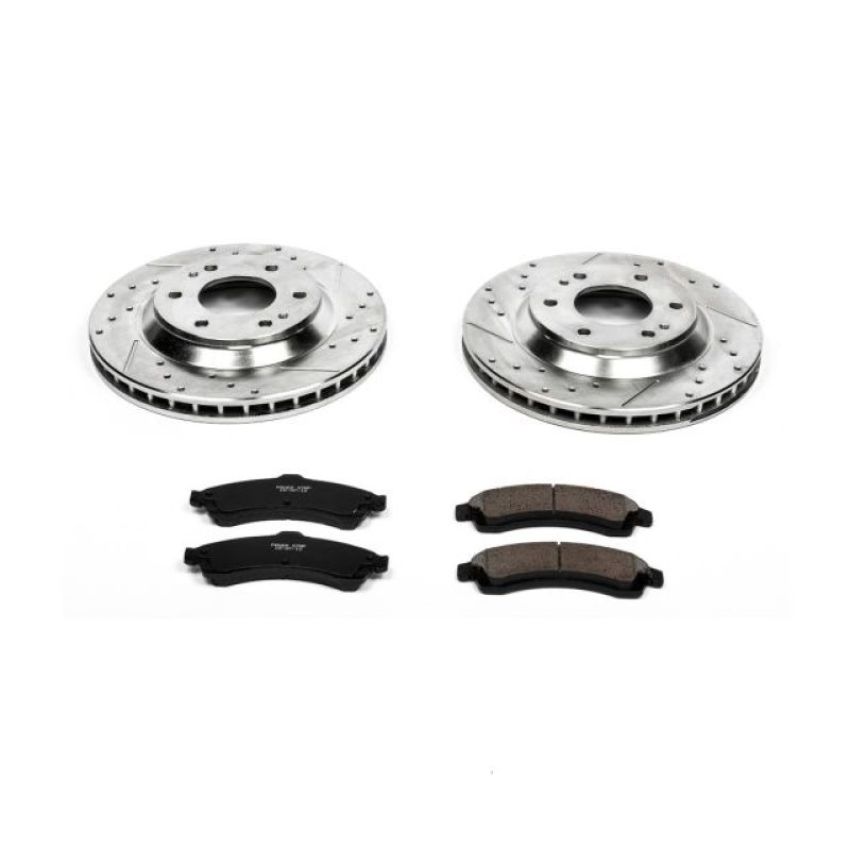 PowerStop K2057 Z23 Daily Driver Carbon-Fiber Ceramic Brake Pad and Drilled & Slotted Rotor Kit