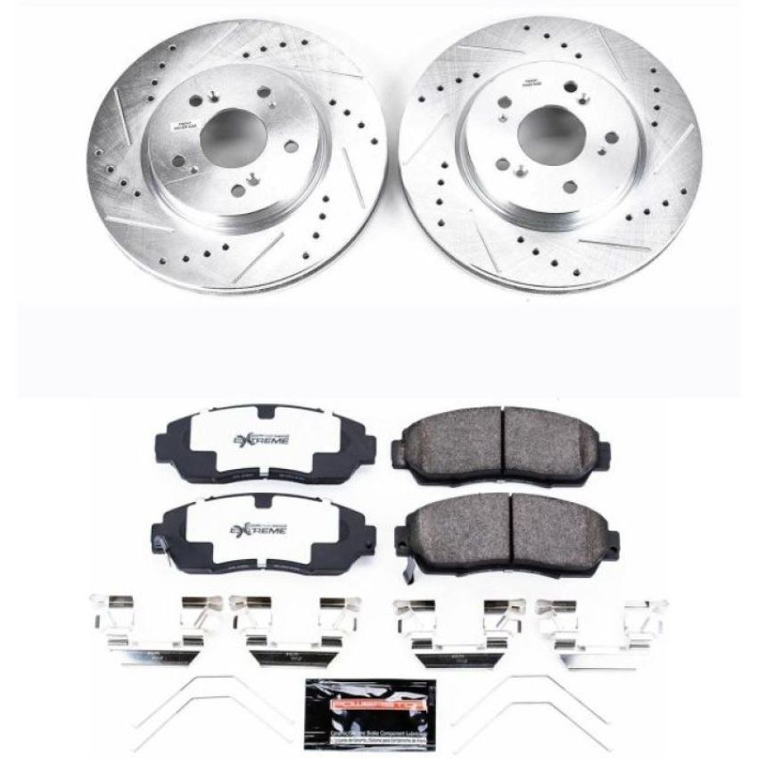 PowerStop K5432-26 Z26 Street Performance Ceramic Brake Pad and Drilled & Slotted Rotor Kit