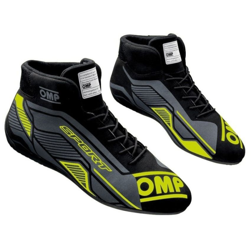 OMP RACING, INC. OMPIC0-0829-A01-178-41 OMP SPORT SHOES FIA 8856 -2018 BLACK / FLUO YELLO