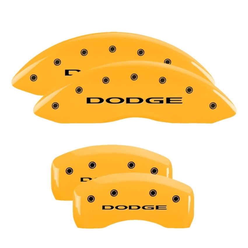MGP 12192SDD4YL 4 Caliper Covers Engraved Front & Rear With out stripes/Dodge Yellow finish black ch