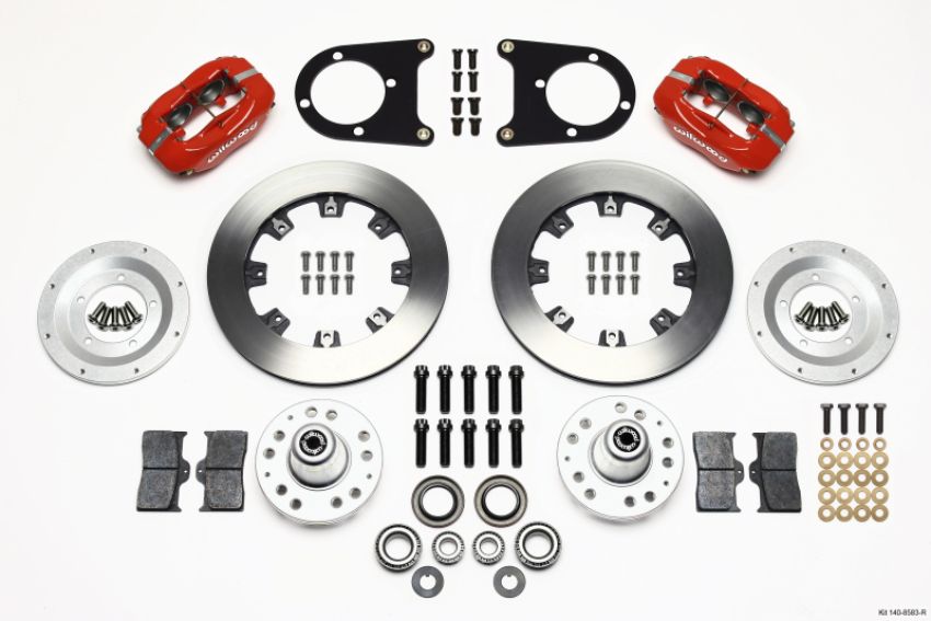 Wilwood 140-8583-R Forged Dynalite Front Kit 12.19in Red 37-48 Ford Psgr. Car Spindle