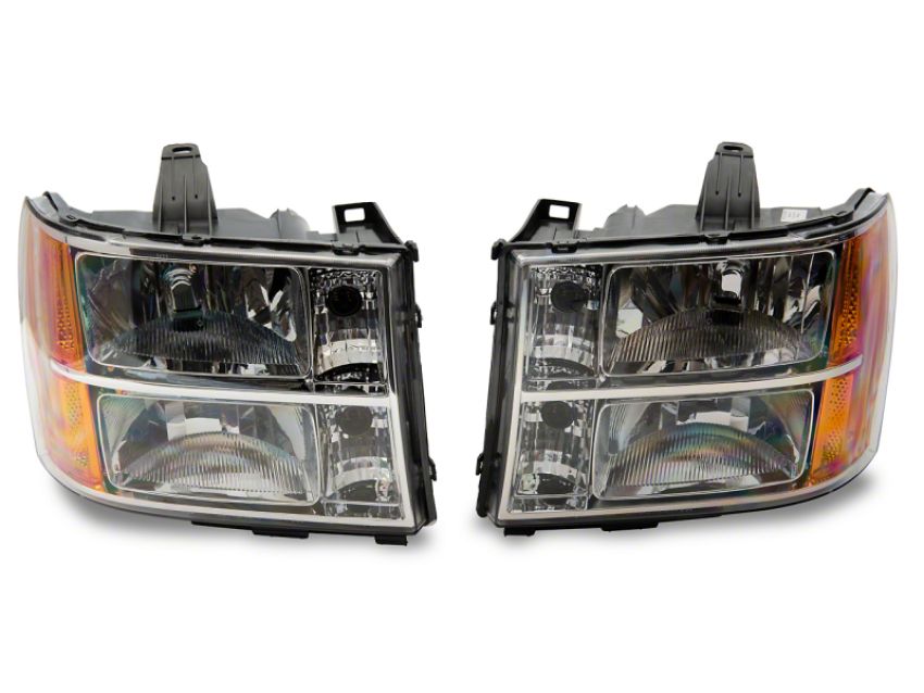 Raxiom S518298 07-14 GMC Sierra 1500/2500 HD/3500 HD Axial OEM Rep Headlights- Chrome Housing (Clear Lens)