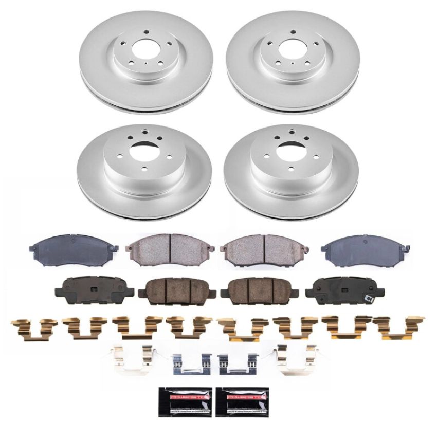 PowerStop CRK9075 Genuine Geomet Coated Rotor and Low-Dust Ceramic Brake Pad Kit
