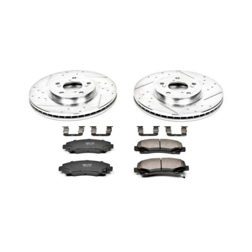 PowerStop K2429 Z23 Daily Driver Carbon-Fiber Ceramic Brake Pad and Drilled & Slotted Rotor Kit