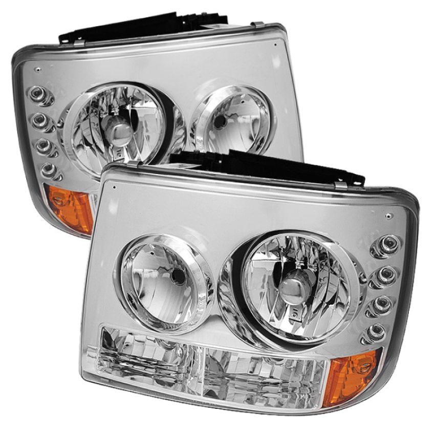 SPYDER 5012456 Crystal Headlights 1PC W/ Bumper Lights - Chrome