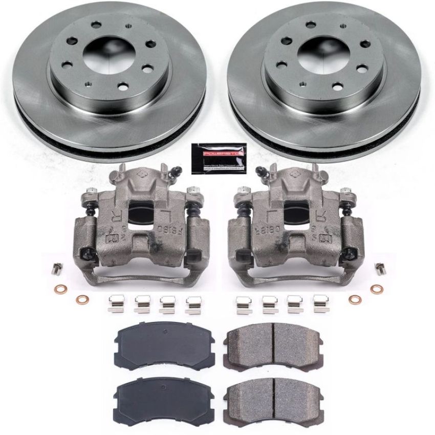 PowerStop KCOE1092 OE Stock Replacement Low-Dust Ceramic Brake Pad, Rotor and Caliper Kit