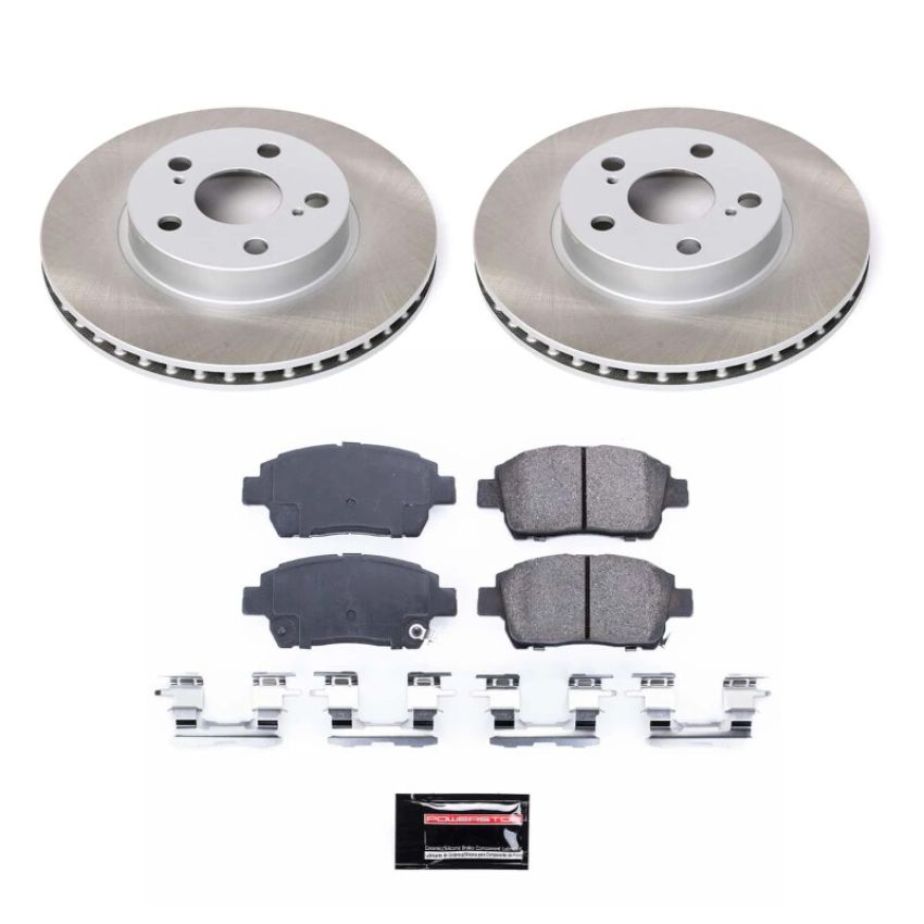 PowerStop SC5219 Semi-Coated Rotor and Low-Dust Ceramic Brake Pad Kit