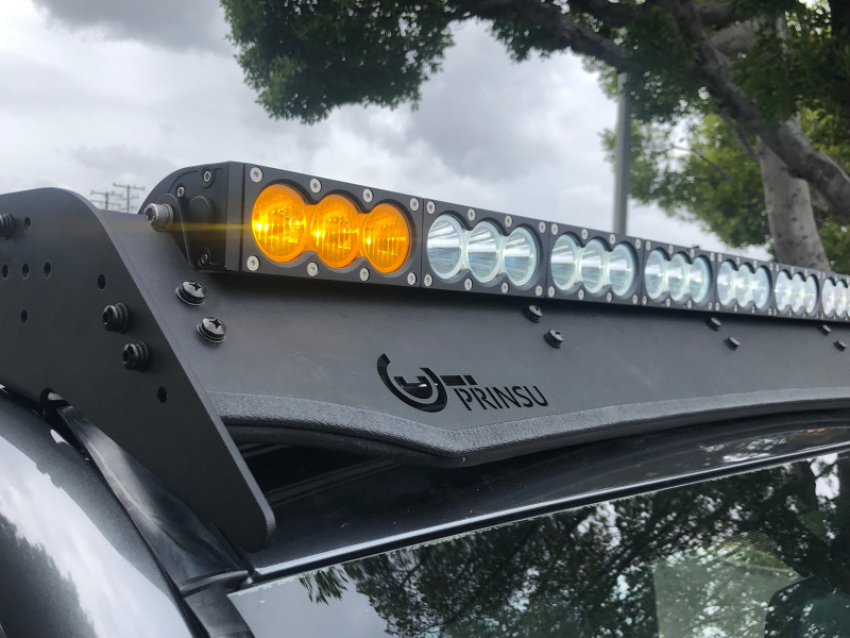 Cali Raised LED CR2914 Cali Raised Dual Function Amber/White Led Light Bar Prinsu Mounting Bracket Kit - Wire Harness/Small