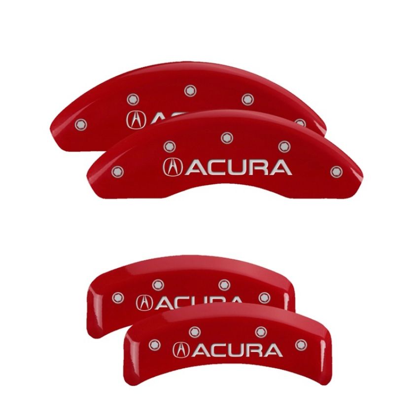 MGP 39002SACURD 4 Caliper Covers Engraved Front & Rear Acura Red finish silver ch