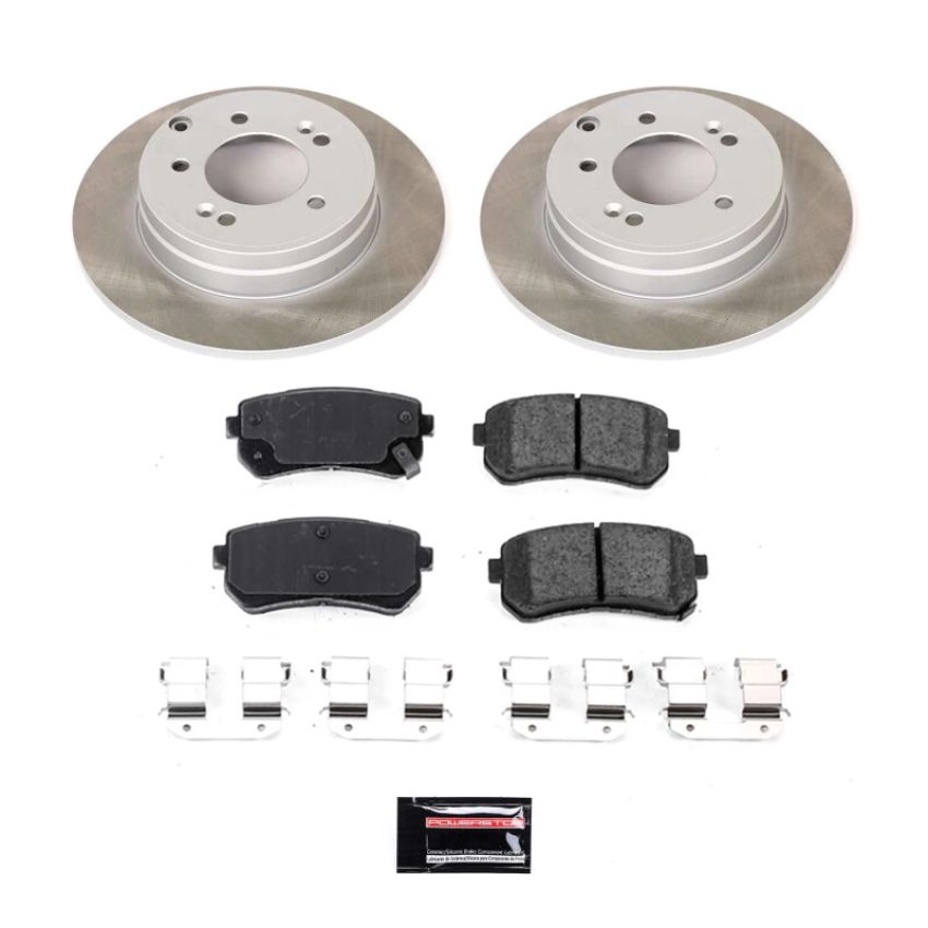 PowerStop SC7505 Semi-Coated Rotor and Low-Dust Ceramic Brake Pad Kit