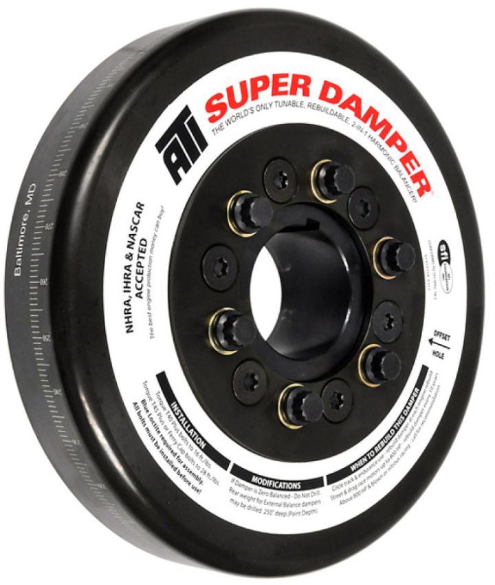 ATI ATI917364 Damper - 8.074in - Steel - John Deere - 466/619 Tractor - Chevy Front - 3 Ring - Diesel