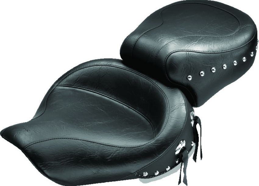 Mustang Motorcycle 75405 Mustang 91-05 Harley Dyna Wide Touring 1PC Seat w/Studs - Black