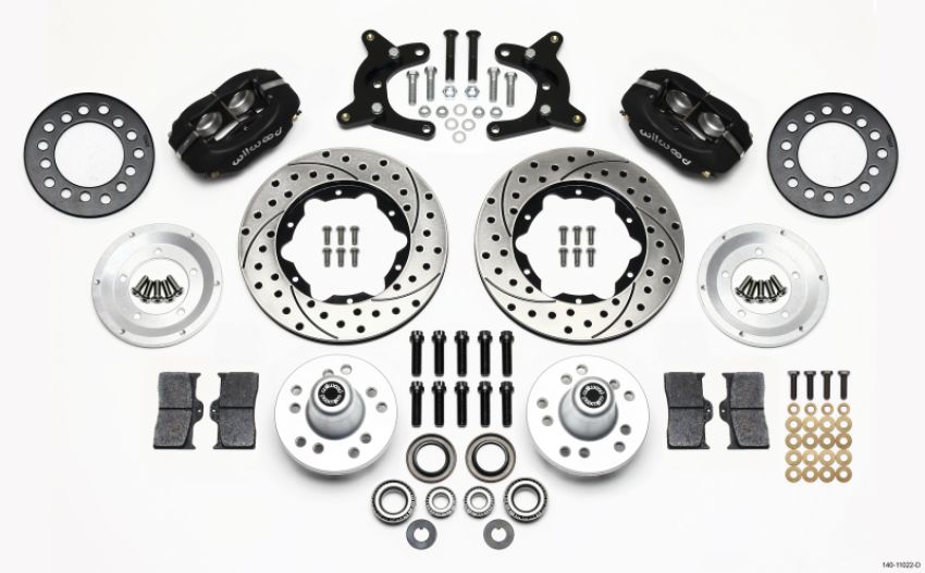 Wilwood 140-11022-D Forged Dynalite Front Kit 11.00in Drilled 62-72 CDP A Body - 9in Drum