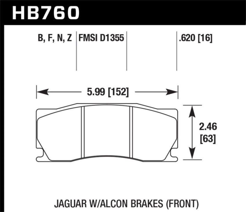 Hawk Performance HB760Z.620 Performance Ceramic Disc Brake Pad