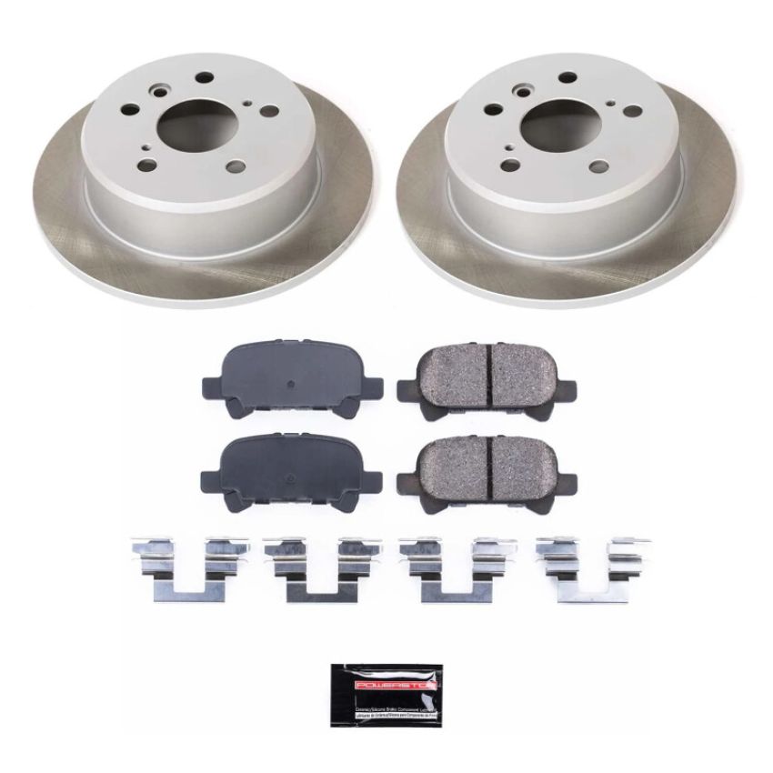 PowerStop SC1083 Semi-Coated Rotor and Low-Dust Ceramic Brake Pad Kit