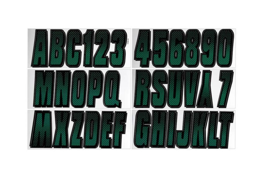 Hardline TEBKG300 Boat Lettering Registration Kit 3 in. - 300 Forest Green/Black
