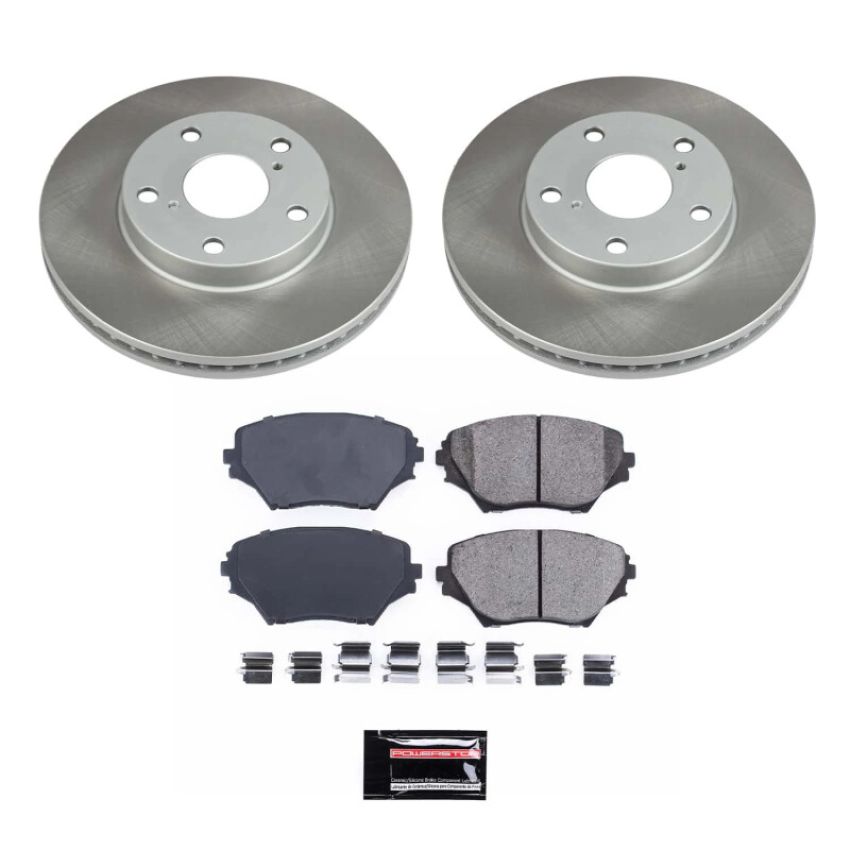 PowerStop SC2419 Semi-Coated Rotor and Low-Dust Ceramic Brake Pad Kit