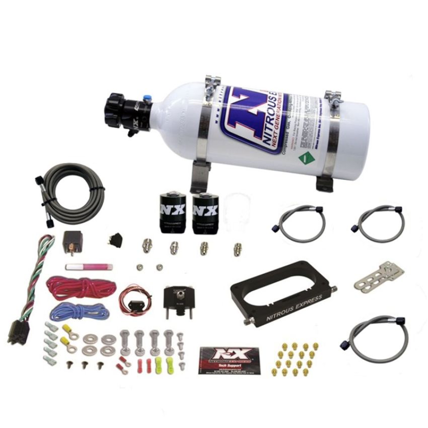 Nitrous Express 20950-05 FORD 4 VALVE NITROUS PLATE SYSTEM (50-300HP) WITH 5LB BOTTLE