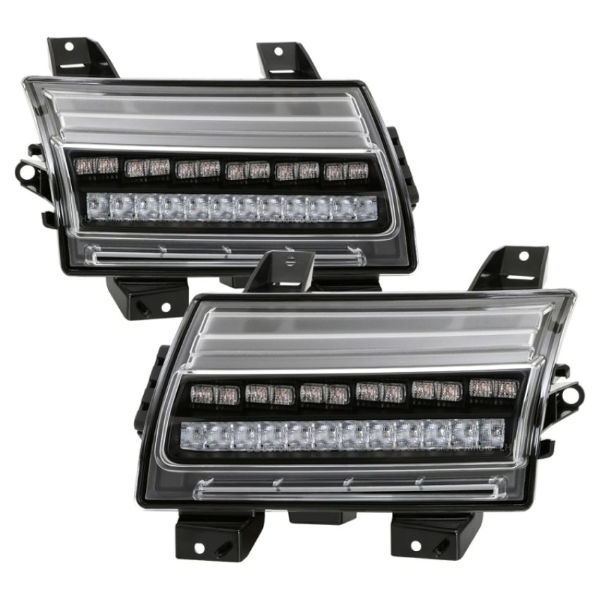 SPYDER 5086785 Full LED Front Bumper Lights - Sequential Signal - Black