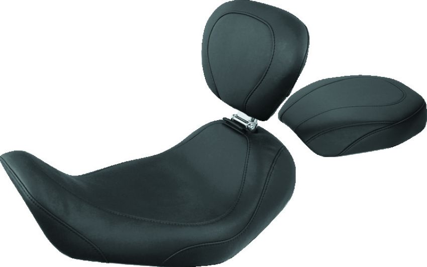 Mustang Motorcycle 79800 Mustang 06-17 Harley Dyna Wide Tripper Solo Seat w/Driver Backrest - Black
