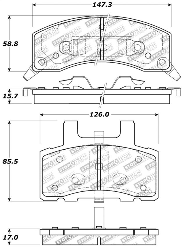 Stoptech 309.03700 Sport Brake Pads w/Shims and Hardware - Front
