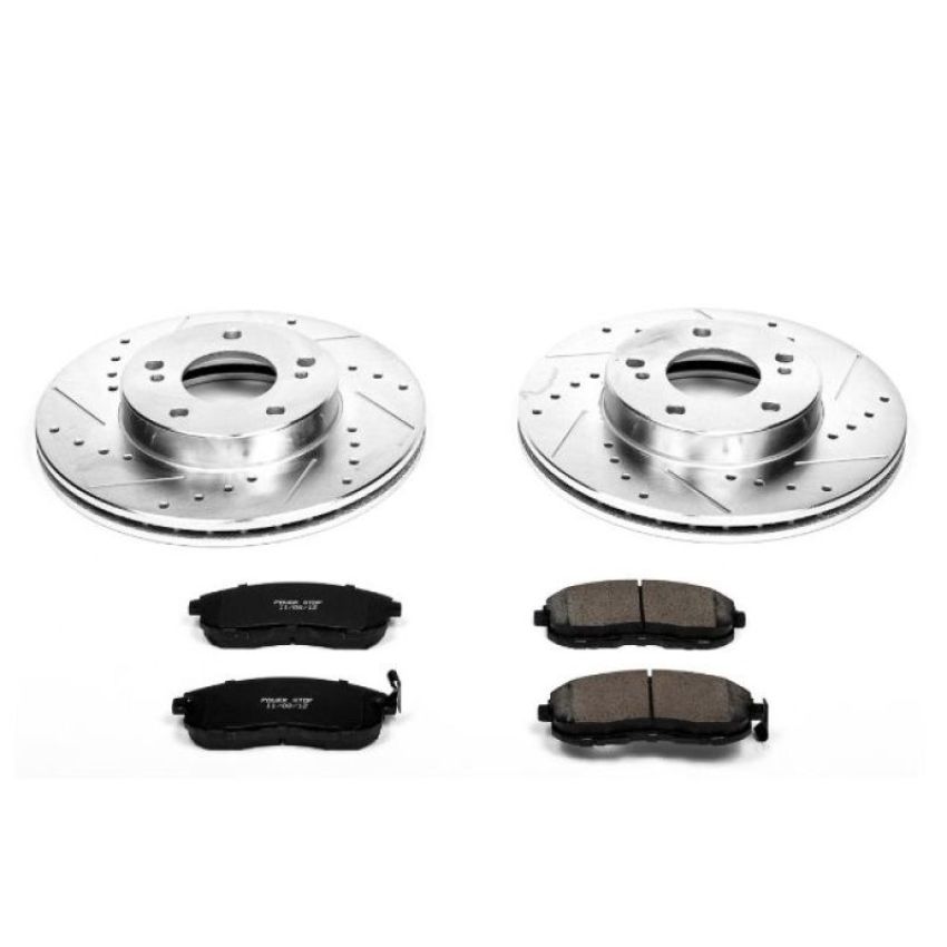 PowerStop K660 Z23 Daily Driver Carbon-Fiber Ceramic Brake Pad and Drilled & Slotted Rotor Kit