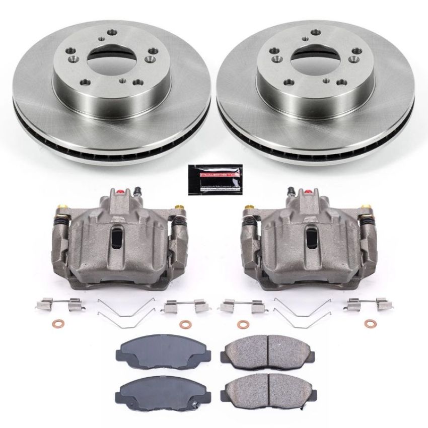 PowerStop KCOE6319 OE Stock Replacement Low-Dust Ceramic Brake Pad, Rotor and Caliper Kit