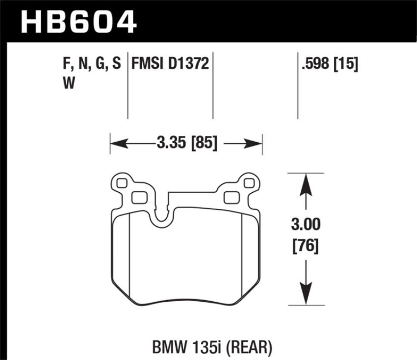 Hawk Performance HB604F.598 HPS Disc Brake Pad