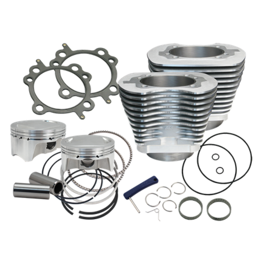 S&S Cycle 910-0480 07-17 BT 107in Bolt-In Big Bore Kit - Silver
