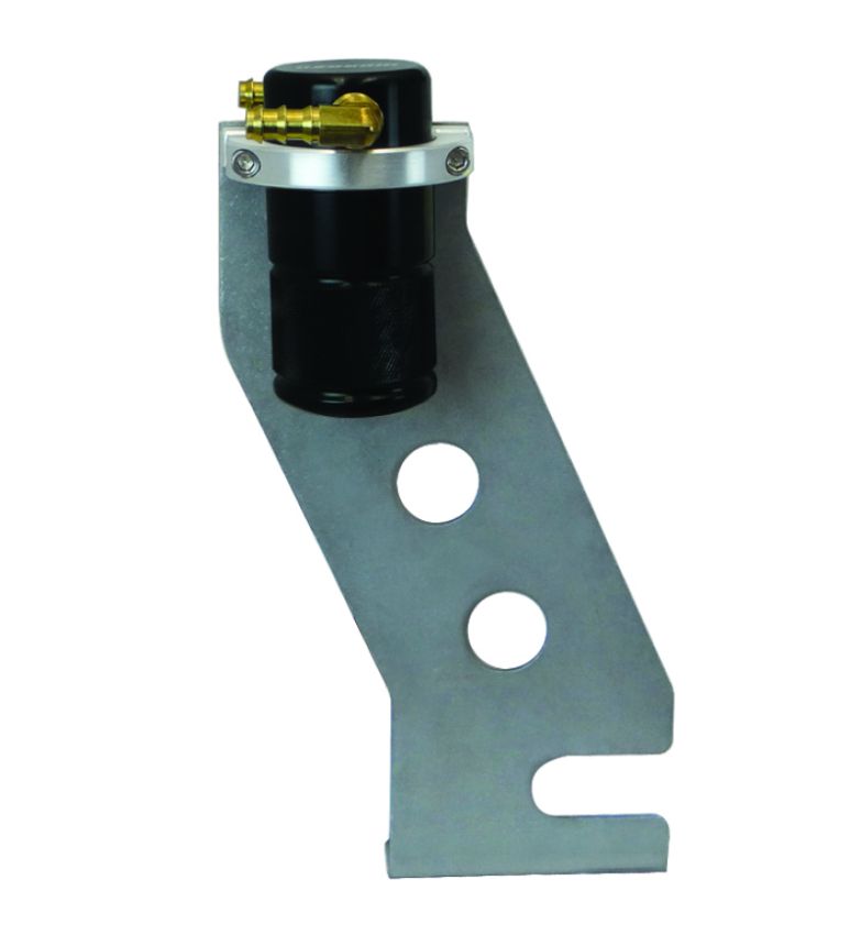 Moroso 85661 87-93 Ford Mustang Air/Oil Separator Catch Can - Small Body - Billet Aluminum - Black Finish